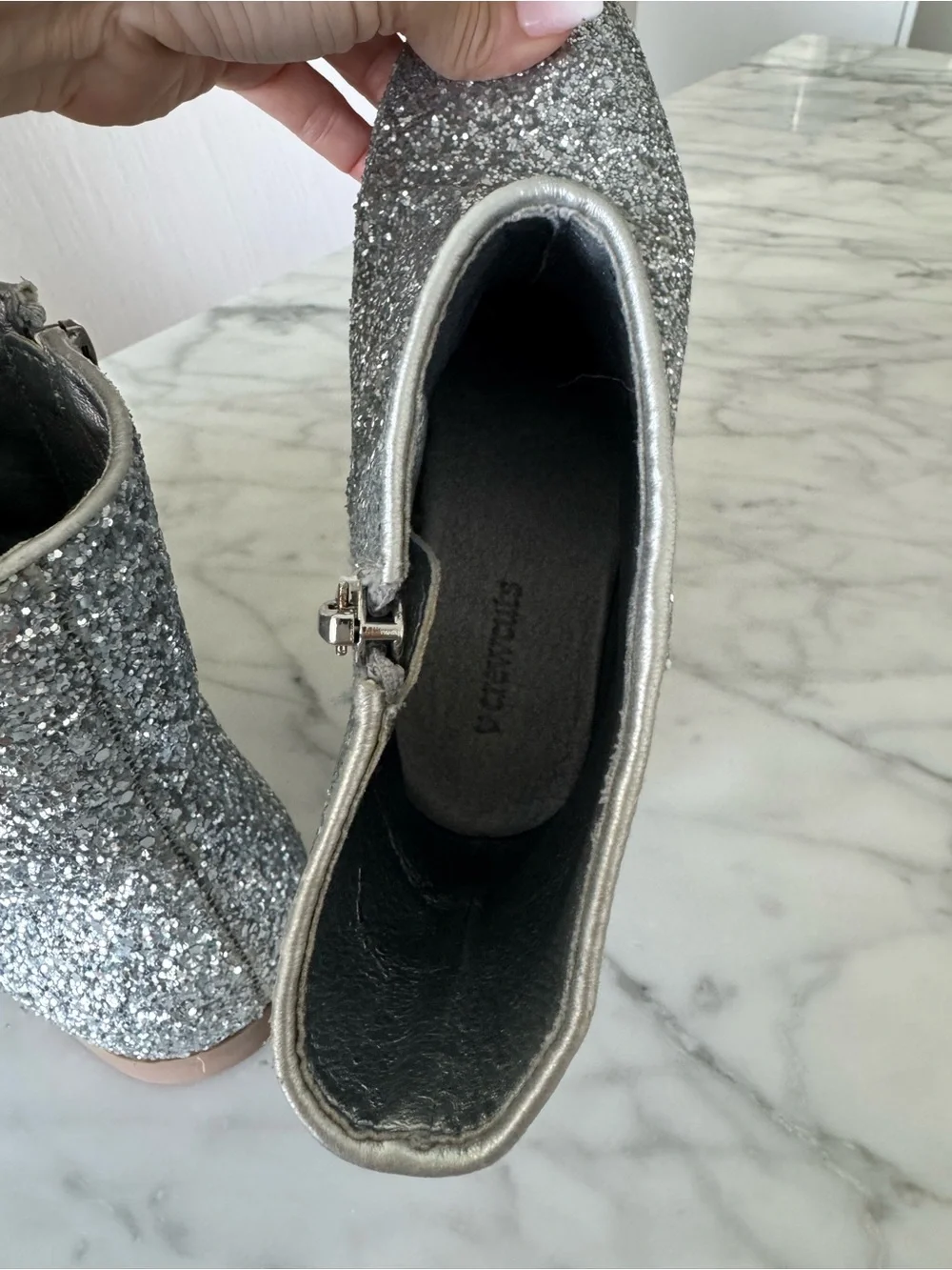 Glitter Girls Ankle Boots - Silver Sparkle J Crew Crewcuts